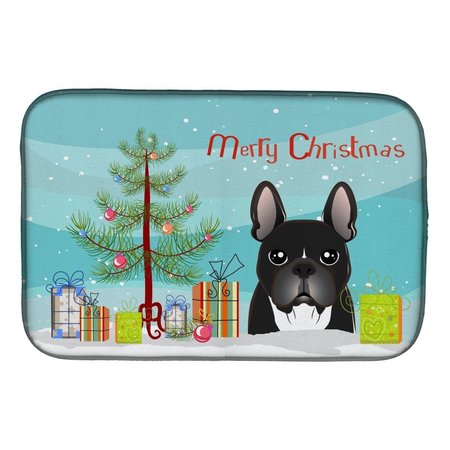 CAROLINES TREASURES Christmas Tree & French Bulldog Dish Drying Mat BB1599DDM